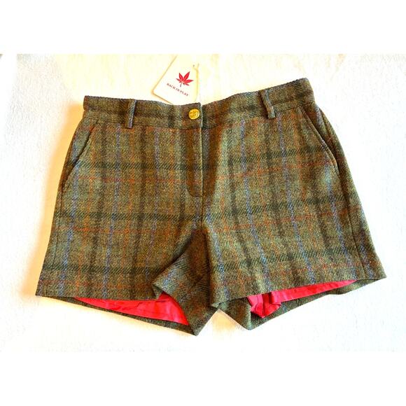 Made in PORTUGAL BOAST, Hand Woven Wool Plaid Shorts Fully Lined  4 Pockets 10 - Picture 1 of 8